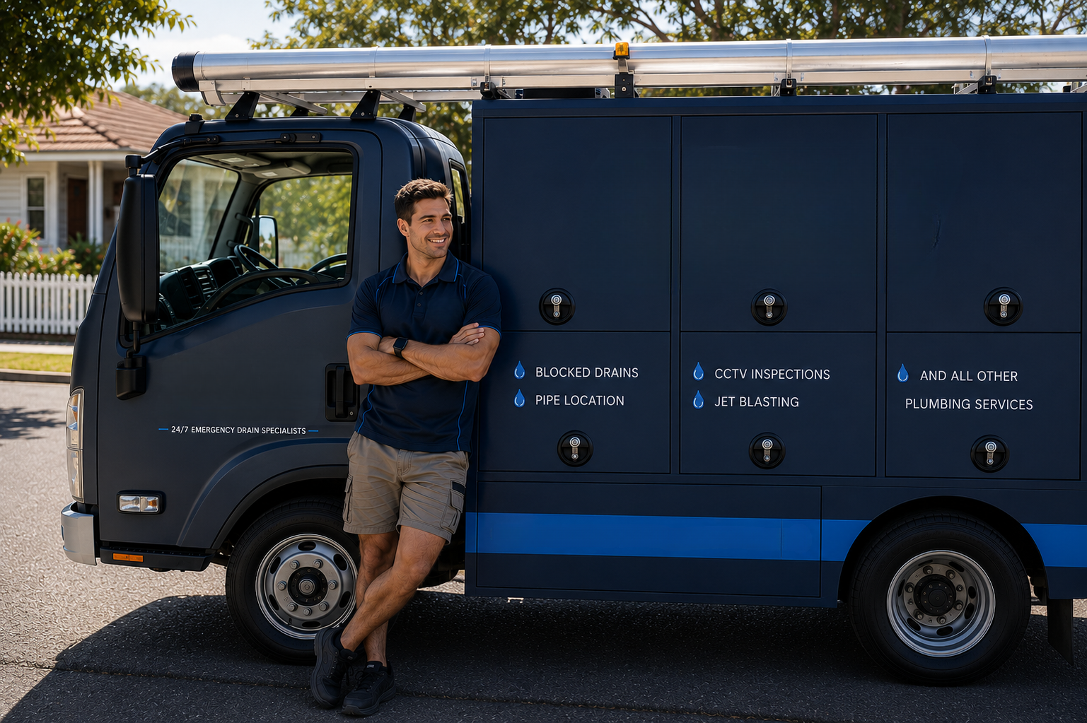 Plumber with Russell Lea Blocked Drains van